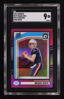 Drake Maye 2024 Donruss Optic Rated Rookies Preview Pink #379 RC (SGC 9) at PristineAuction.com