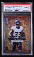 Tyjae Spears 2023 Wild Card 5 Card Draw Stacked Deck Queen Promo Orange #TS #4/5 RC (PSA 10) at PristineAuction.com