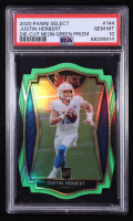 Justin Herbert 2020 Select Prizm Neon Green Die Cut #144 RC (PSA 10) at PristineAuction.com