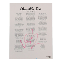 Vanilla Ice Signed "Ice Ice Baby" Lyric Sheet (JSA) at PristineAuction.com
