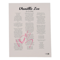 Vanilla Ice Signed "Ice Ice Baby" Lyric Sheet (JSA) at PristineAuction.com