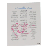 Vanilla Ice Signed "Ice Ice Baby" Lyric Sheet (JSA) at PristineAuction.com