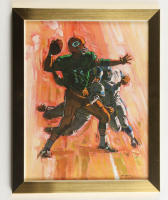 1966 Bart Starr Packers Custom Framed Bromberger Art Print Display at PristineAuction.com