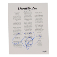 Vanilla Ice Signed "Ice Ice Baby" Lyric Sheet (JSA) at PristineAuction.com