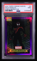 Miles Morales 2024 Topps Chrome UK Marvel Purple Refractors #81 #21/75 (PSA 9) at PristineAuction.com