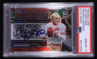 Joe Montana Signed 2021 Panini Spectra RetroSpect Hyper #1 #51/75 (PSA Encapsulated) at PristineAuction.com