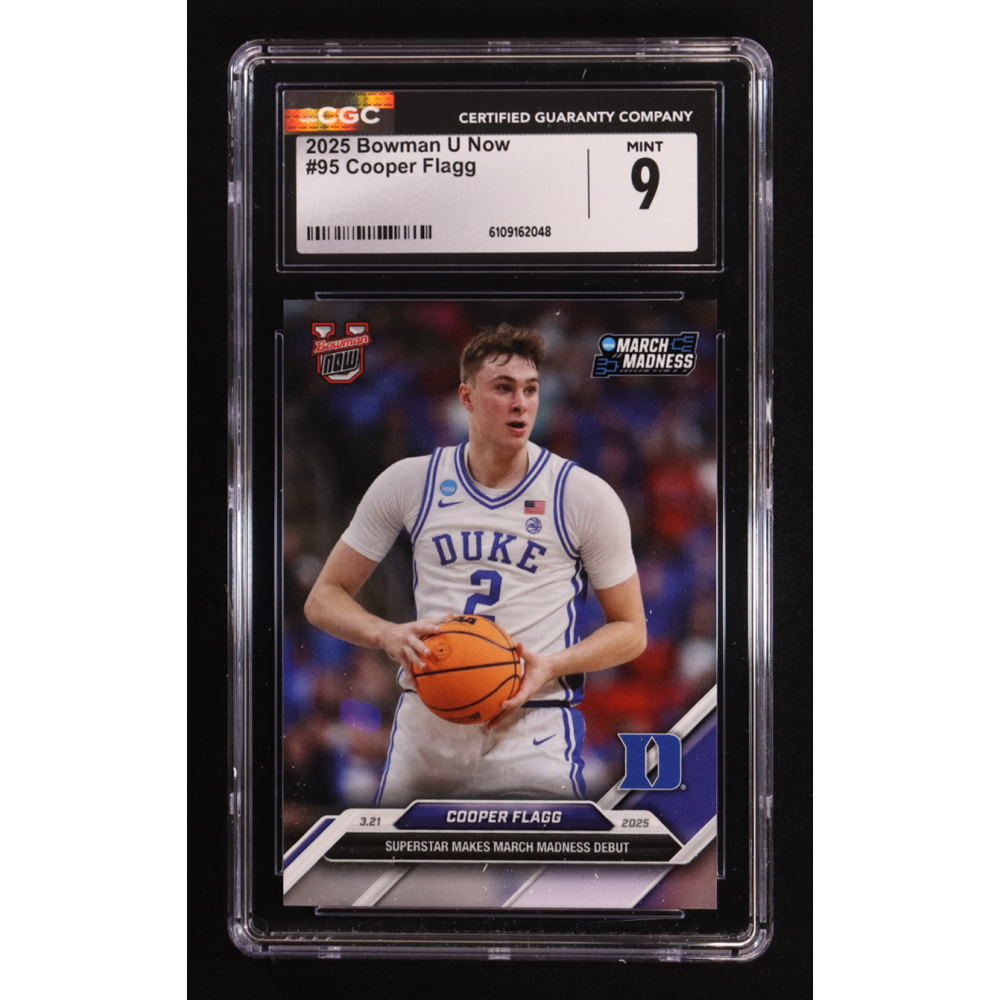 Cooper Flagg 2025 Bowman University Now #95 RC (CGC 9) at PristineAuction.com