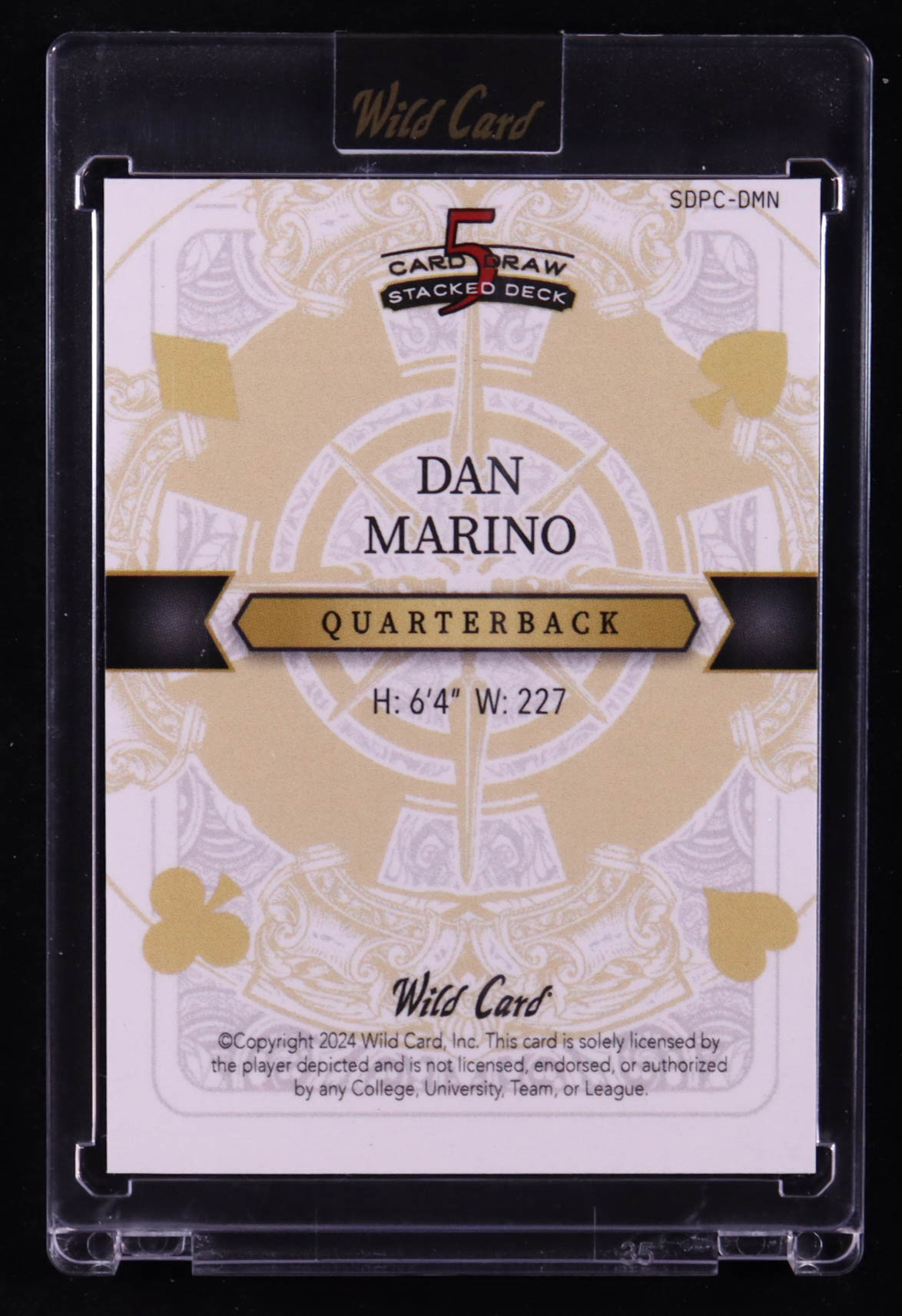 Dan Marino 2024 Wild Card 5 Card Draw Stacked Deck King Of Clubs #SDPC-DMN #1/1 at PristineAuction.com Dan Marino 2024 Wild Card 5 Card Draw Stacked Deck King Of Clubs #SDPC-DMN #1/1 at PristineAuction.com