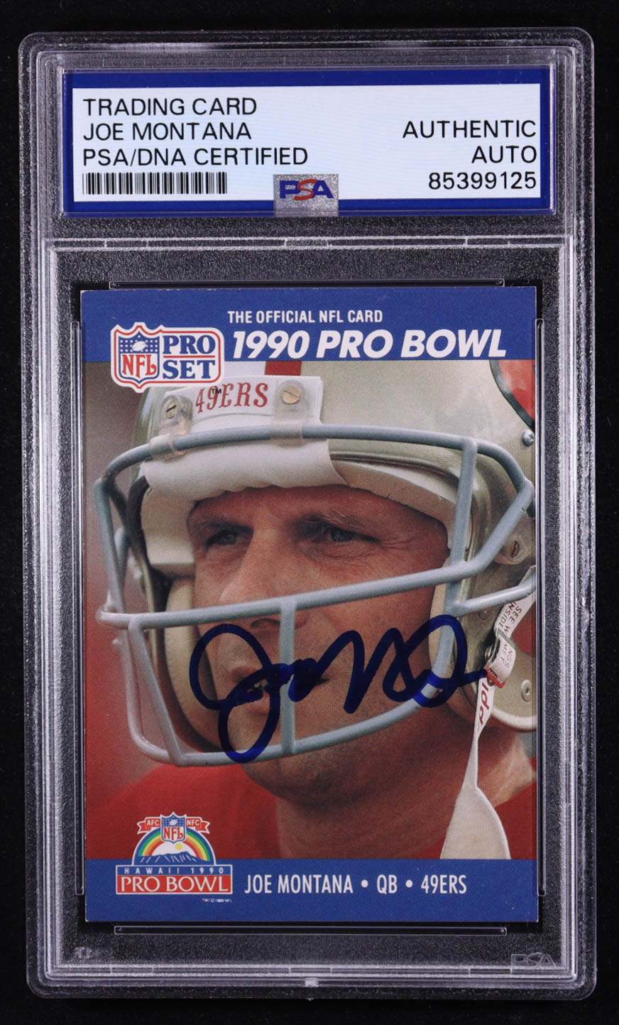 Joe Montana Signed 1990 Pro Set #408 (PSA Encapsulated) at PristineAuction.com Joe Montana Signed 1990 Pro Set #408 (PSA Encapsulated) at PristineAuction.com