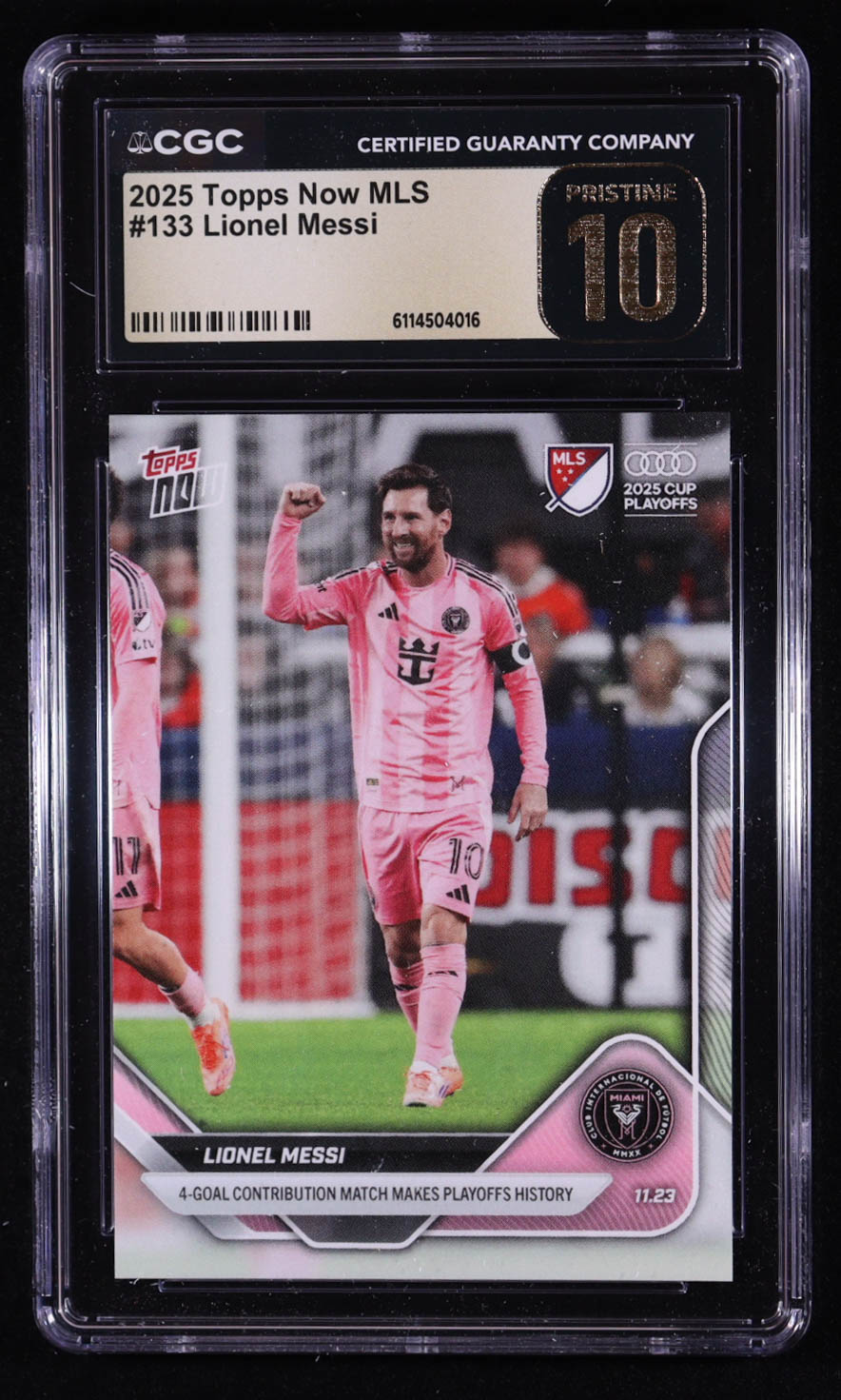 Lionel Messi 2025 Topps Now MLS #133 (CGC 10 | Pristine Black Label) at PristineAuction.com Lionel Messi 2025 Topps Now MLS #133 (CGC 10 | Pristine Black Label) at PristineAuction.com