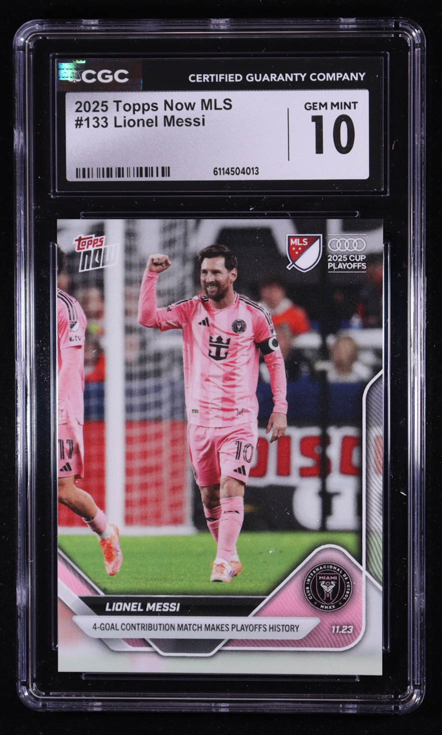 Lionel Messi 2025 Topps Now MLS #133 (CGC 10) at PristineAuction.com Lionel Messi 2025 Topps Now MLS #133 (CGC 10) at PristineAuction.com