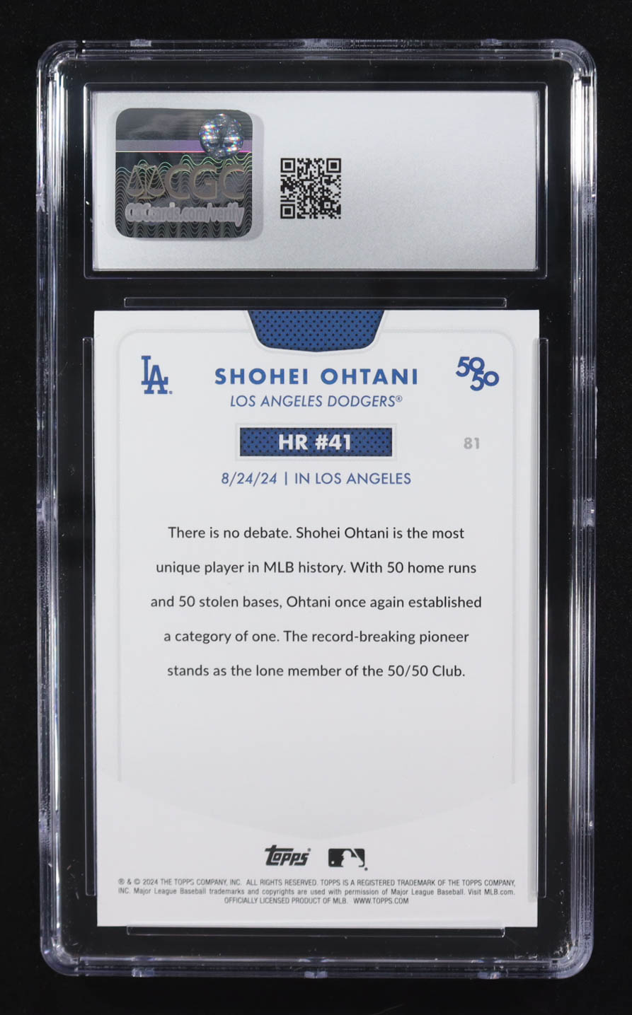 Shohei Ohtani 2024 Topps 50/50 Ohtani #81 (CGC 8) at PristineAuction.com Shohei Ohtani 2024 Topps 50/50 Ohtani #81 (CGC 8) at PristineAuction.com