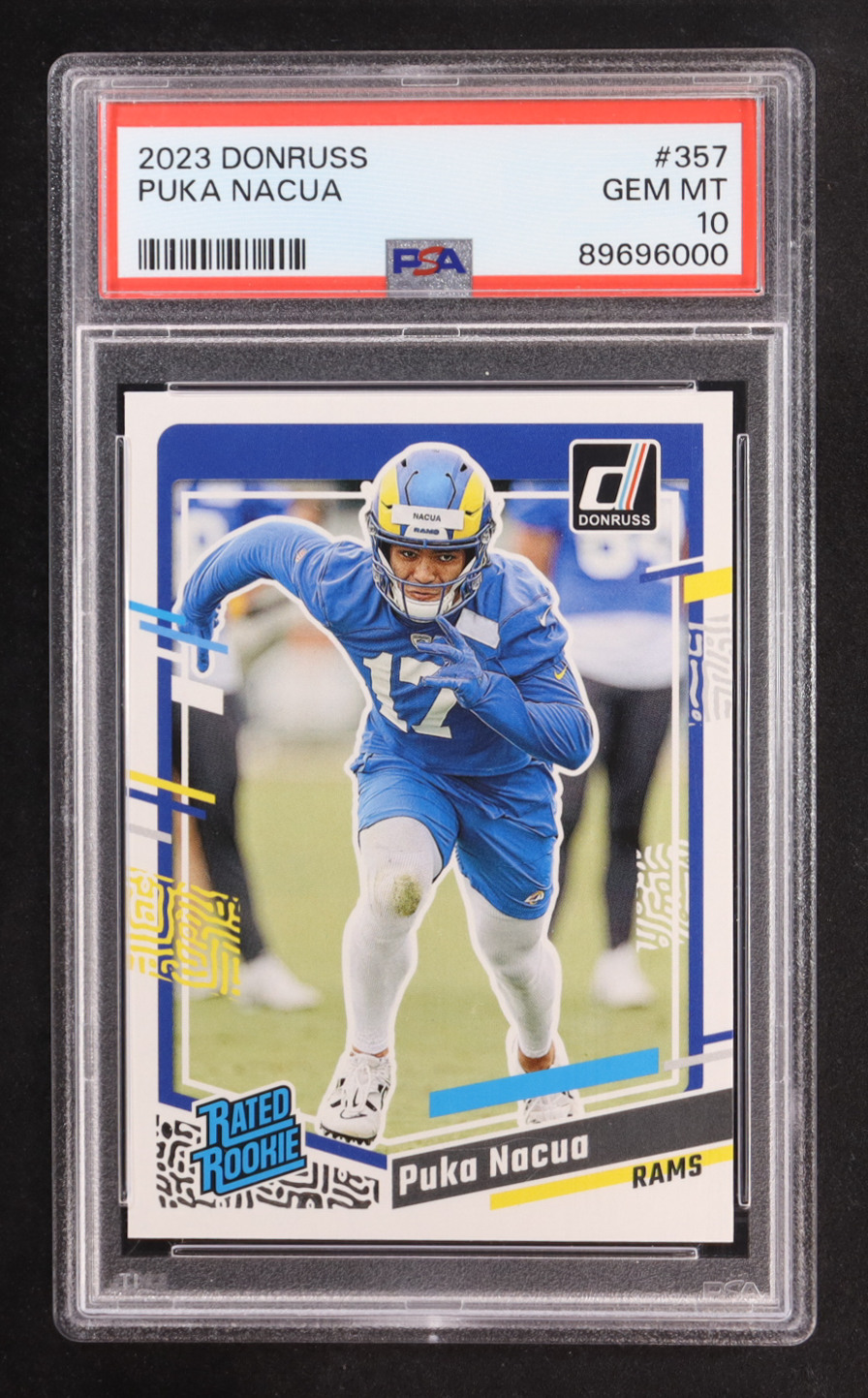 Puka Nacua 2023 Donruss #357 RR RC (PSA 10) at PristineAuction.com Puka Nacua 2023 Donruss #357 RR RC (PSA 10) at PristineAuction.com