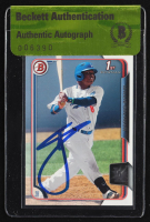 Willie Calhoun Signed 2015 Bowman Draft #185 RC (Beckett) at PristineAuction.com
