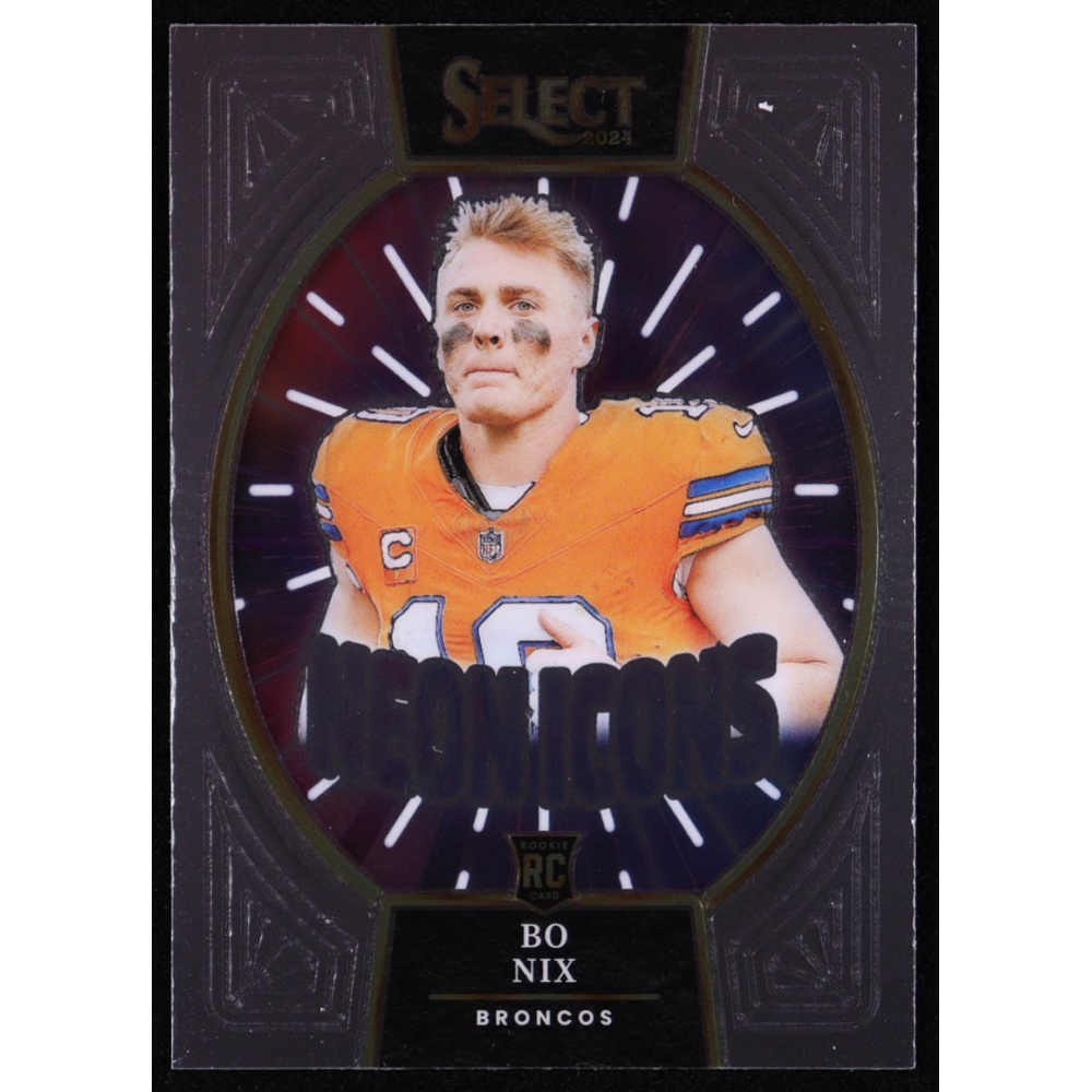 Bo Nix 2024 Select Neon Icons #14 RC at PristineAuction.com