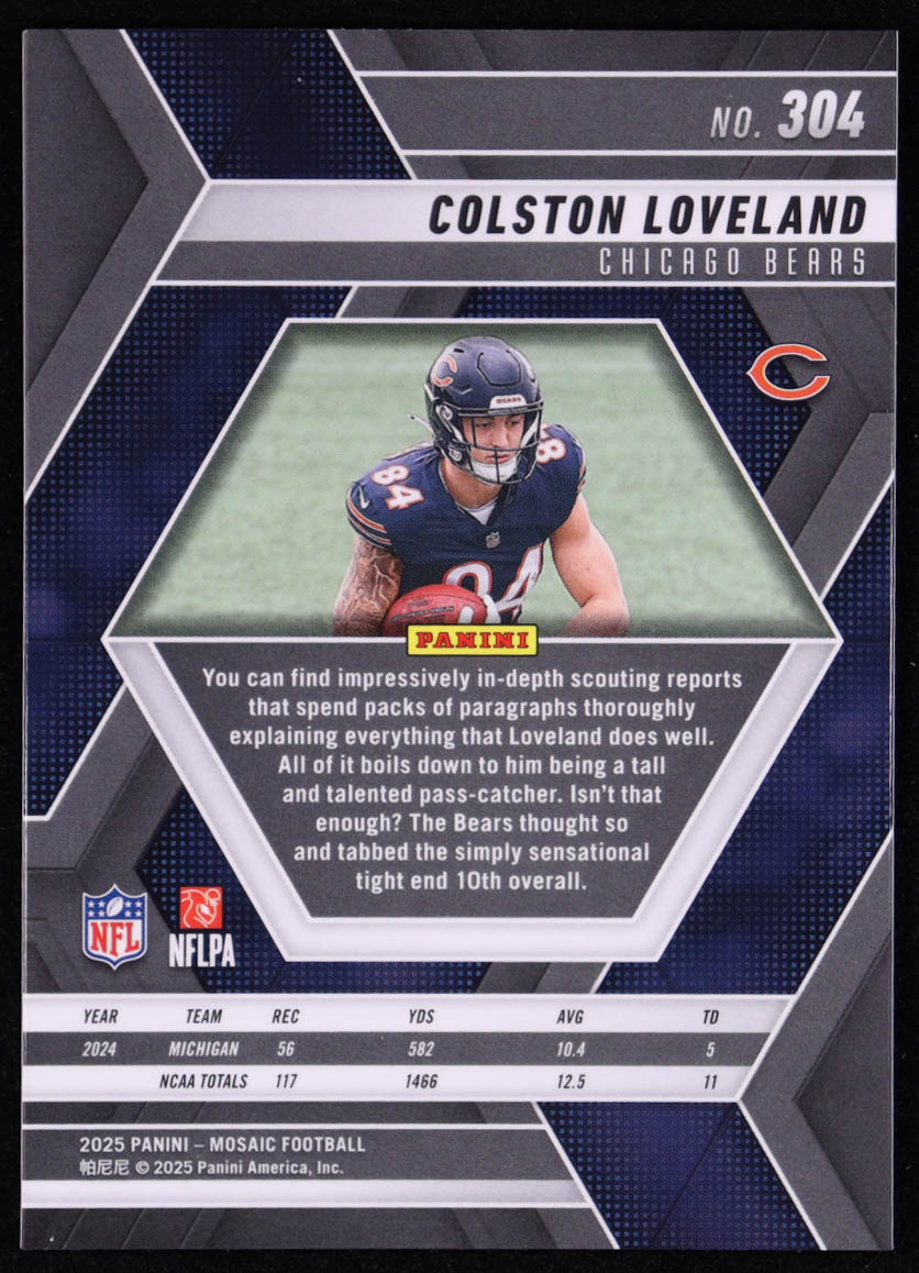 Colston Loveland 2025 Panini Mosaic #304 RC at PristineAuction.com Colston Loveland 2025 Panini Mosaic #304 RC at PristineAuction.com