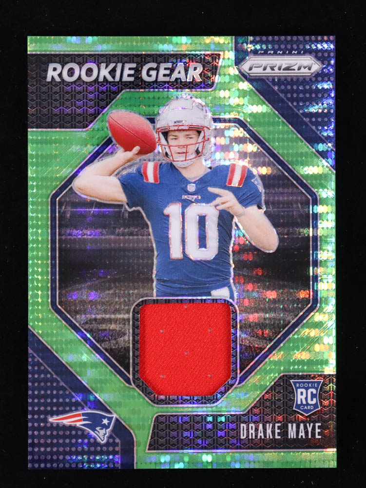 Drake Maye 2024 Panini Prizm Rookie Gear Neon Green Pulsar #6 RC at PristineAuction.com Drake Maye 2024 Panini Prizm Rookie Gear Neon Green Pulsar #6 RC at PristineAuction.com