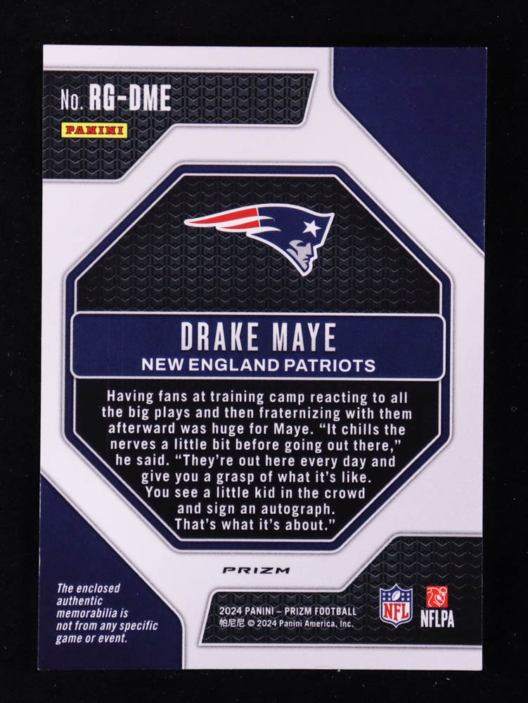 Drake Maye 2024 Panini Prizm Rookie Gear Neon Green Pulsar #6 RC at PristineAuction.com Drake Maye 2024 Panini Prizm Rookie Gear Neon Green Pulsar #6 RC at PristineAuction.com