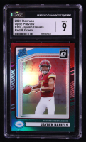 Jayden Daniels 2024 Donruss Optic Rated Rookies Preview Red and Green #389 RC (CGC 9) at PristineAuction.com