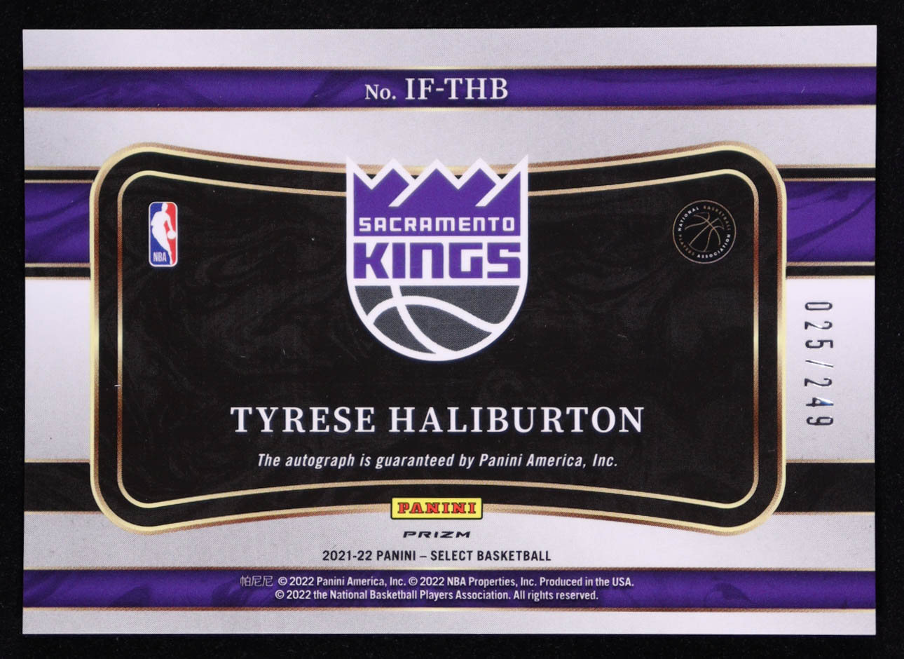 Tyrese Haliburton 2021-22 Select In Flight Signatures #3 #025/249 at PristineAuction.com Tyrese Haliburton 2021-22 Select In Flight Signatures #3 #025/249 at PristineAuction.com