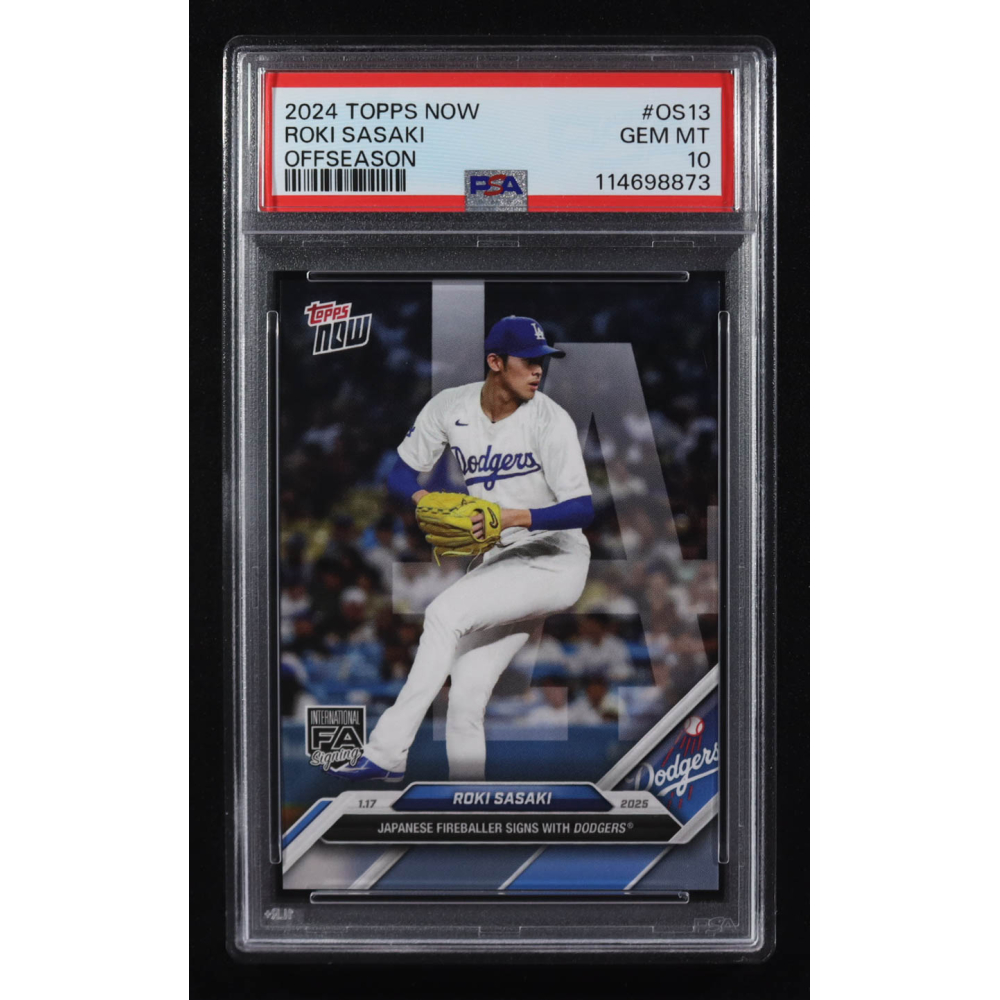 Roki Sasaki 2024 Topps Now #OS-13 RC (PSA 10) at PristineAuction.com