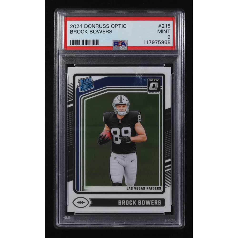 Brock Bowers 2024 Panini Donruss Optic RR #215 RC (PSA 9) at PristineAuction.com