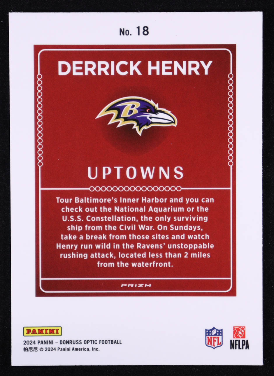 Derrick Henry 2024 Donruss Optic Uptowns #18 at PristineAuction.com Derrick Henry 2024 Donruss Optic Uptowns #18 at PristineAuction.com