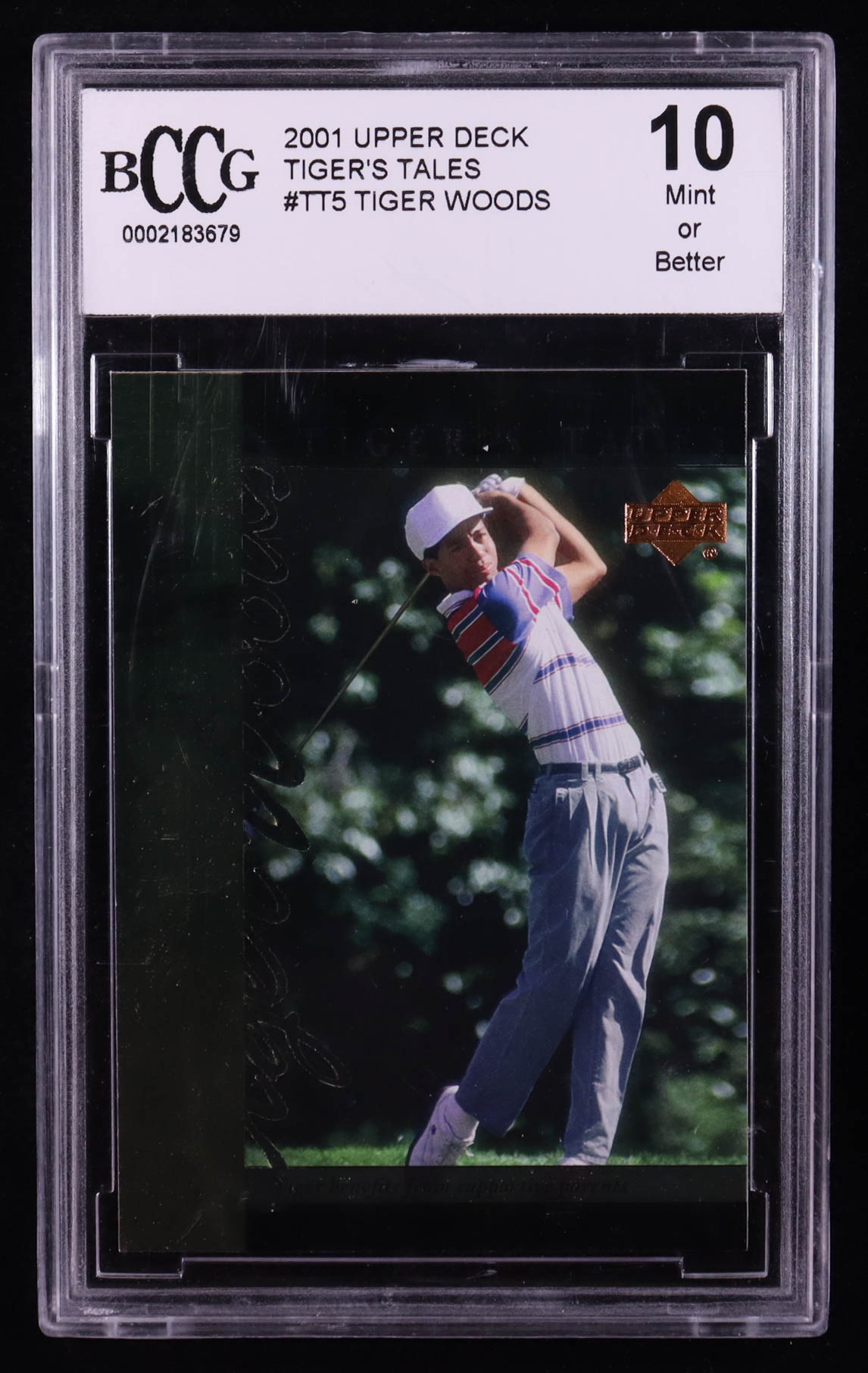 Tiger Woods 2001 Upper Deck Tiger's Tales #TT5 (BCCG 10) at PristineAuction.com Tiger Woods 2001 Upper Deck Tiger's Tales #TT5 (BCCG 10) at PristineAuction.com