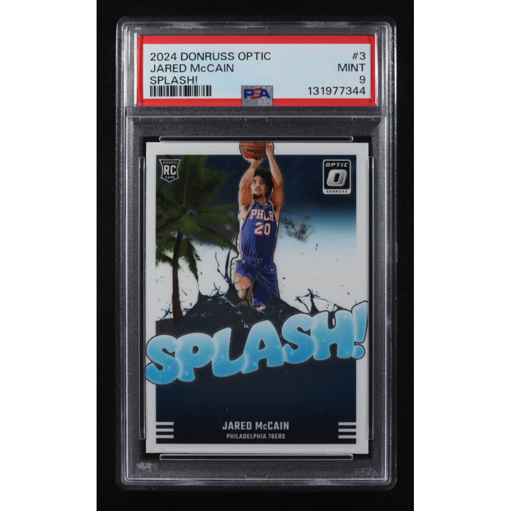 Jared McCain 2024-25 Panini Donruss Optic Splash! #3 RC (PSA 9) at PristineAuction.com