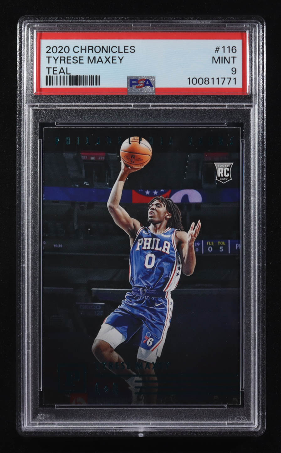 Tyrese Maxey 2020-21 Panini Chronicles Teal #116 RC (PSA 9) | Pristine ...