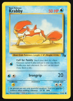 Krabby Pokemon 1999 Fossil Unlimited #51 at PristineAuction.com