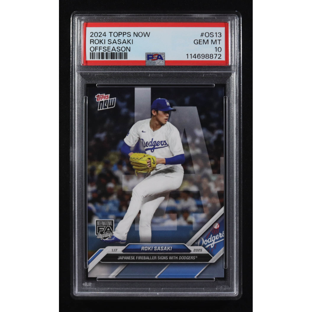Roki Sasaki 2024 Topps Now Offseason #OS-13 RC (PSA 10) at PristineAuction.com