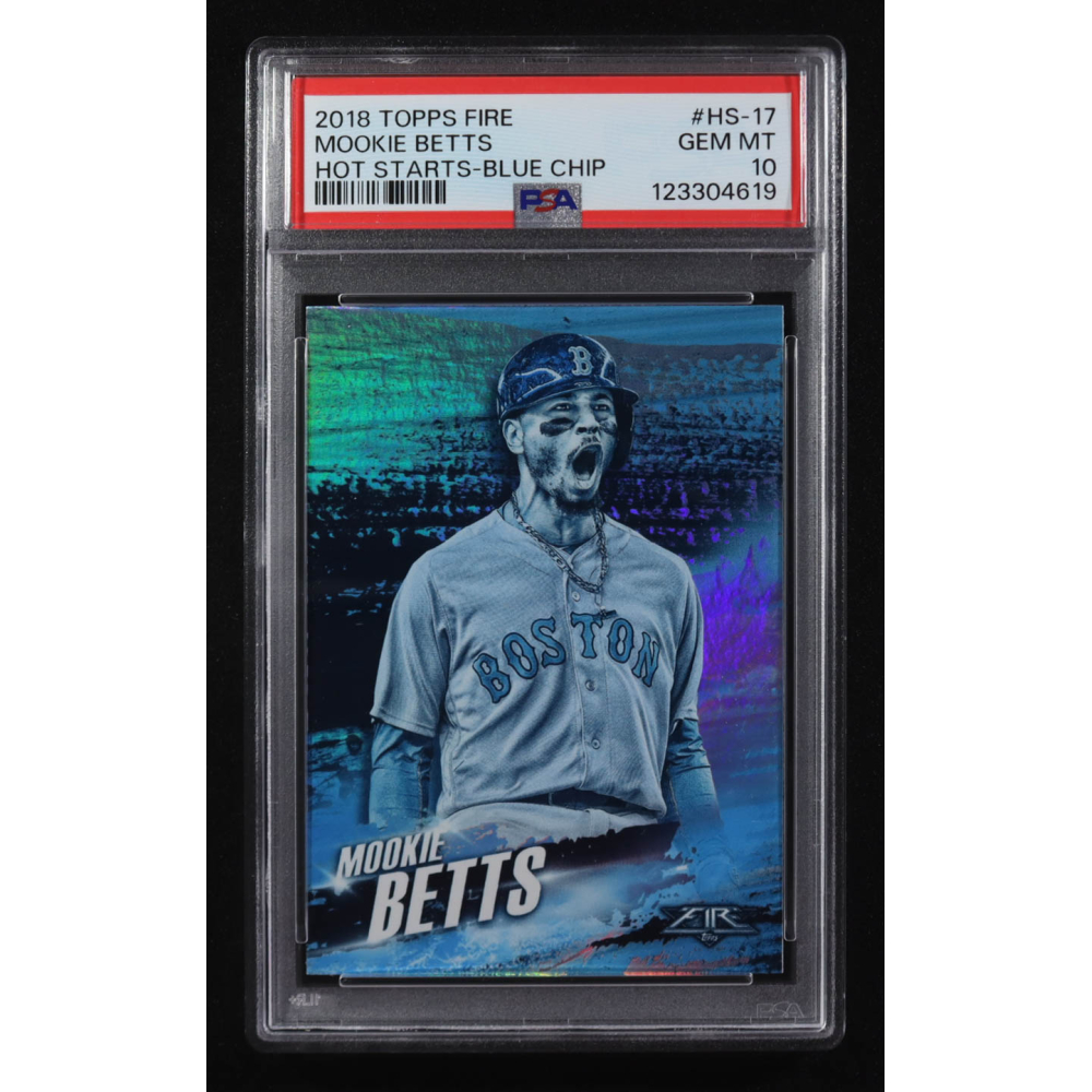 Mookie Betts 2018 Topps Fire Hot Starts Blue Chip #HS-17 (PSA 10) at PristineAuction.com