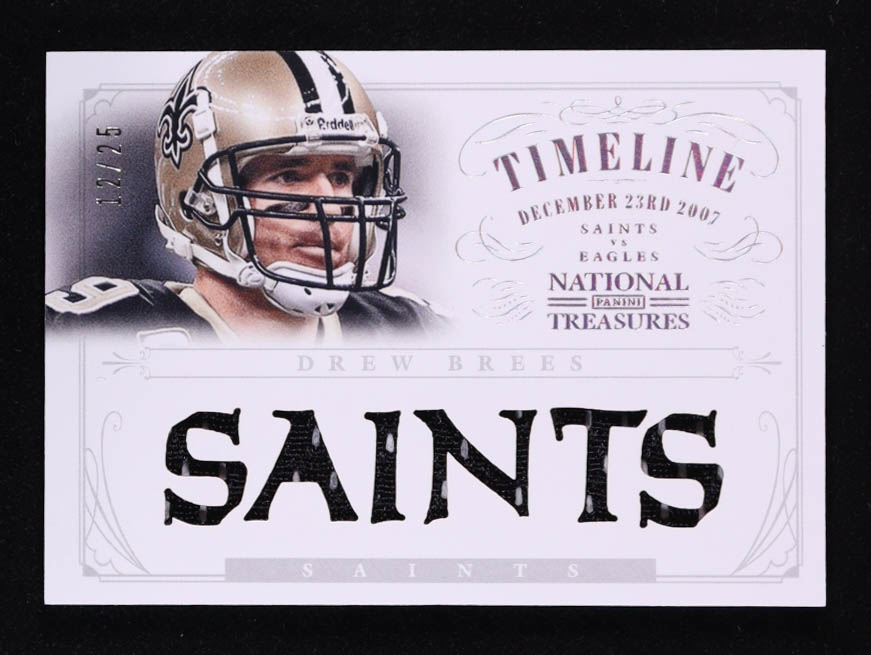 Drew Brees 2013 Panini National Treasures Timeline Materials Custom Team Name #13 #12/25 at PristineAuction.com Drew Brees 2013 Panini National Treasures Timeline Materials Custom Team Name #13 #12/25 at PristineAuction.com