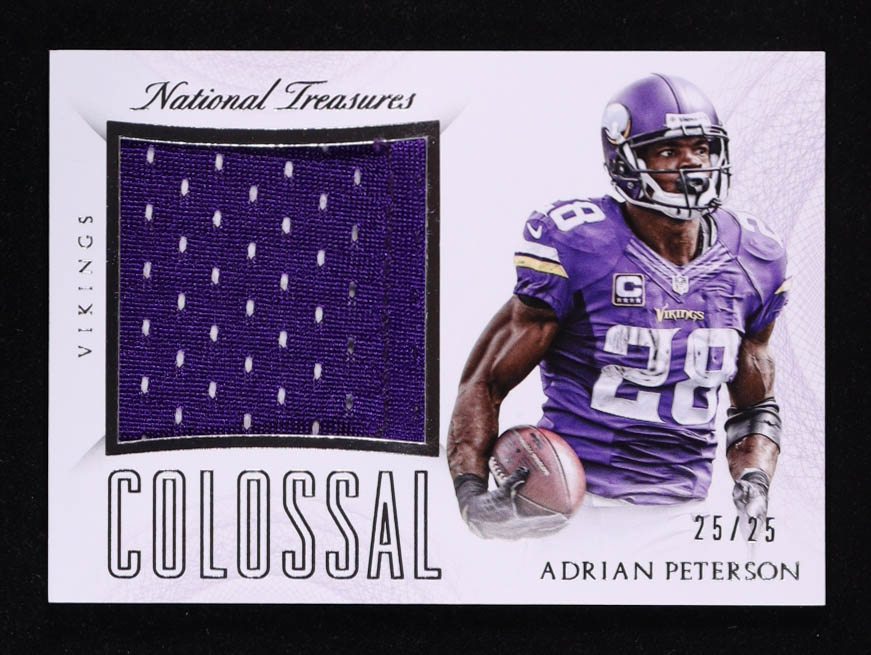Adrian Peterson 2015 Panini National Treasures Colossal Materials #CMAP #25/25 at PristineAuction.com Adrian Peterson 2015 Panini National Treasures Colossal Materials #CMAP #25/25 at PristineAuction.com