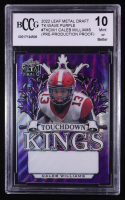 Caleb Williams 2022 Leaf Metal Draft Touchdown Kings Wave Purple Pre-Production Proof #TKCW1 #1/1 (BCCG 10) at PristineAuction.com