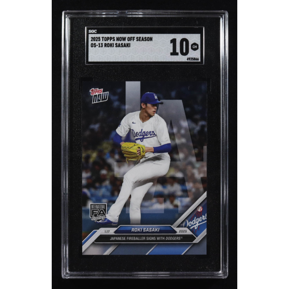 Roki Sasaki 2025 Topps Now Offseason #OS-13 RC (SGC 10) at PristineAuction.com