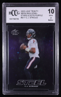 CJ Stroud 2023 Leaf Trinity Mega Box Steel Stars and Dots Purple #S17 #14/49 RC (BCCG 10) at PristineAuction.com
