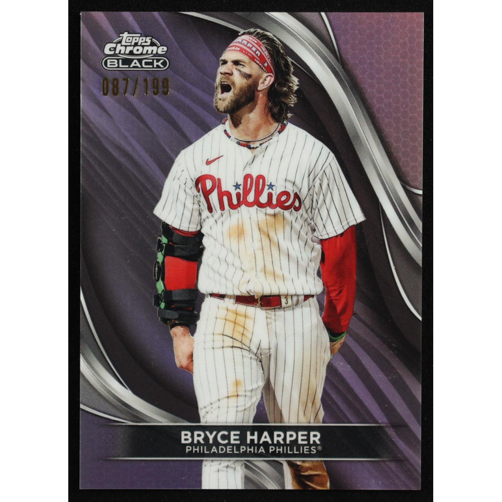 Bryce Harper 2024 Topps Chrome Black Refractors Parallel #67 #087/199 at PristineAuction.com