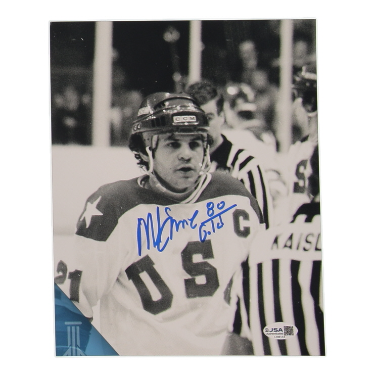 Mike Eruzione Signed Team USA 8x10 Photo Inscribed "80 Gold" (JSA) at PristineAuction.com Mike Eruzione Signed Team USA 8x10 Photo Inscribed "80 Gold" (JSA) at PristineAuction.com