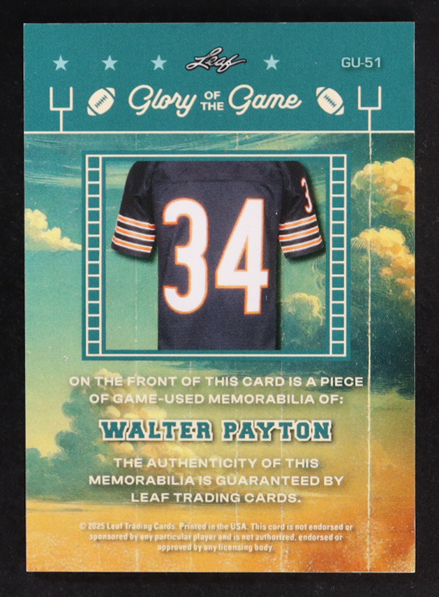 Walter Payton 2025 Leaf Glory of the Game Glory of the Game Used Holo Dots #GU51 #7/7 at PristineAuction.com Walter Payton 2025 Leaf Glory of the Game Glory of the Game Used Holo Dots #GU51 #7/7 at PristineAuction.com