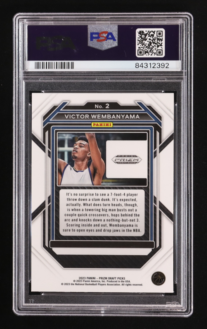 Victor Wembanyama 2023 Panini Prizm Draft Picks #2 RC (PSA 9) at PristineAuction.com Victor Wembanyama 2023 Panini Prizm Draft Picks #2 RC (PSA 9) at PristineAuction.com