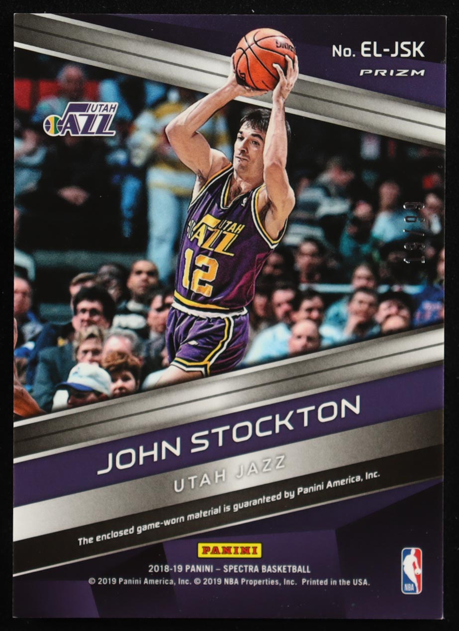 John Stockton 2018-19 Panini Spectra Epic Legends Memorabilia #15 #19/99 at PristineAuction.com John Stockton 2018-19 Panini Spectra Epic Legends Memorabilia #15 #19/99 at PristineAuction.com