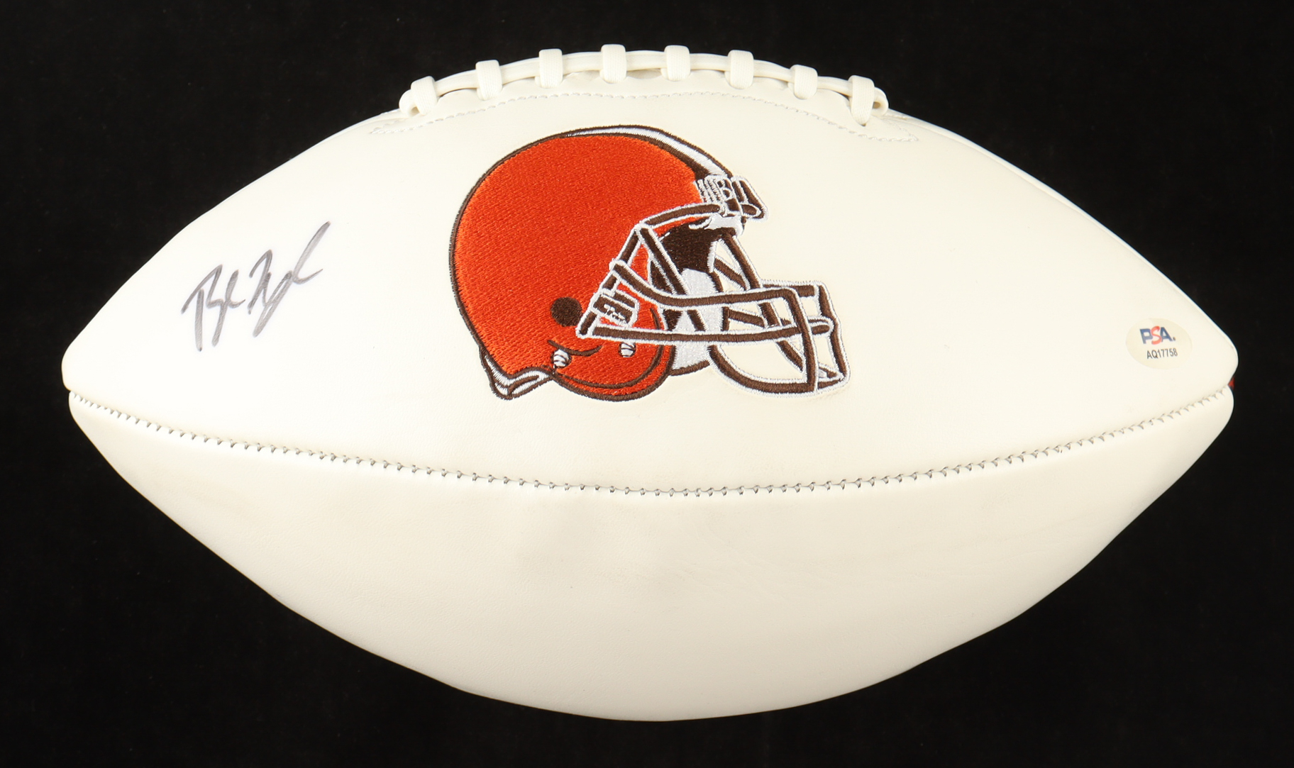 Baker Mayfield Signed Browns Logo Football (PSA) at PristineAuction.com Baker Mayfield Signed Browns Logo Football (PSA) at PristineAuction.com