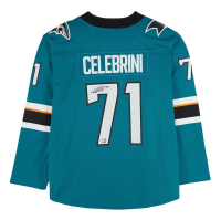 Macklin Celebrini Signed Sharks Fanatics Jersey (Fanatics) at PristineAuction.com