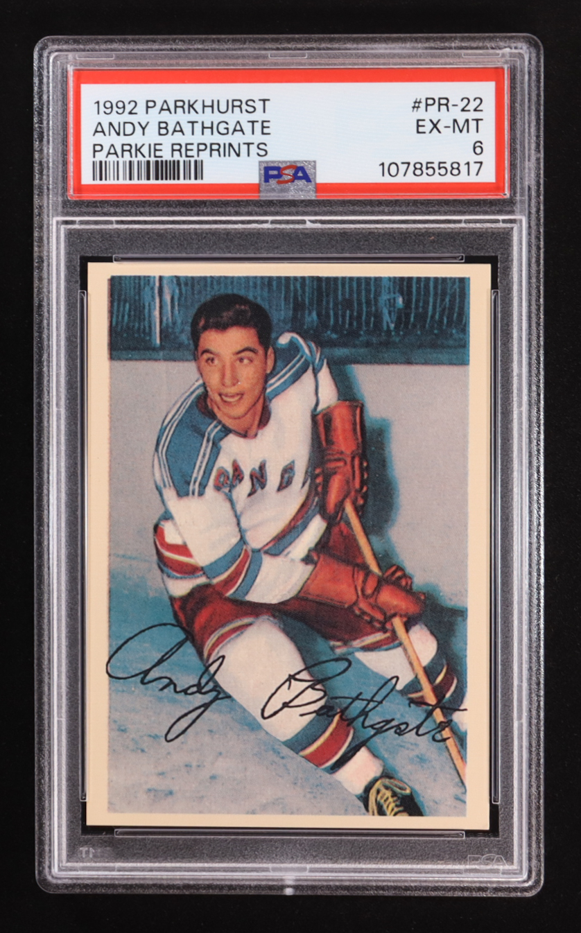 Andy Bathgate 1992-93 Parkhust Parkie Reprints #PR-22 (PSA 6) at PristineAuction.com Andy Bathgate 1992-93 Parkhust Parkie Reprints #PR-22 (PSA 6) at PristineAuction.com