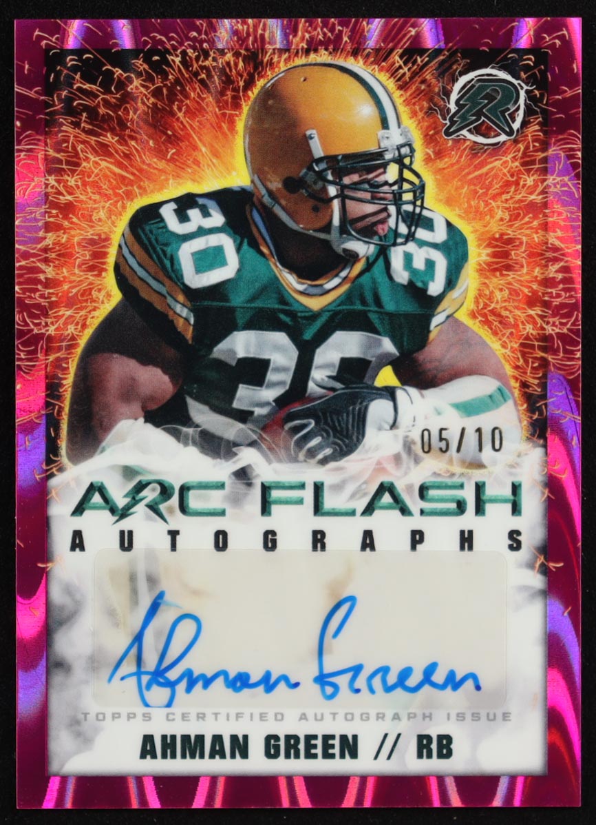 Ahman Green 2024 Topps Resurgence Arc Flash Autographs Pink Power Surge #AFAAG #05/10 at PristineAuction.com Ahman Green 2024 Topps Resurgence Arc Flash Autographs Pink Power Surge #AFAAG #05/10 at PristineAuction.com