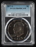 1977-S Eisenhower Silver $1 Dollar - Deep Cameo Proof (PCGS PR69DCAM) at PristineAuction.com