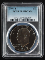 1977-S Eisenhower Silver $1 Dollar - Deep Cameo Proof (PCGS PR69DCAM) at PristineAuction.com