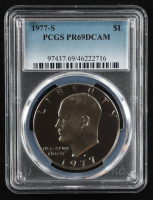 1977-S Eisenhower Silver $1 Dollar - Deep Cameo Proof (PCGS PR69DCAM) at PristineAuction.com